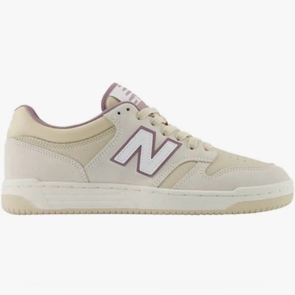 New Balance Shoes - New Balance 480 Cream & Mauve Low-Top Sneaker